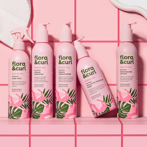 Hydrating haircare set for curly hair from Flora & Curl.